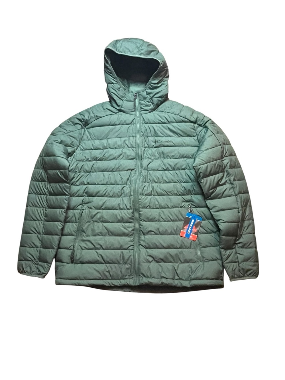 Columbia White Out 1.0 Men’s Large Hooded Green Jacket Omni-Heat Thermal Lining
